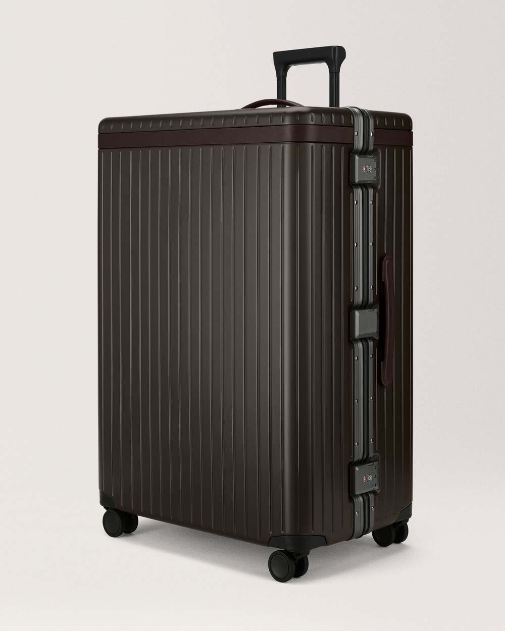 Carl Friedrik Large Check-In Hybrid Suitcase 125L Chocolate/Chocolate NEW